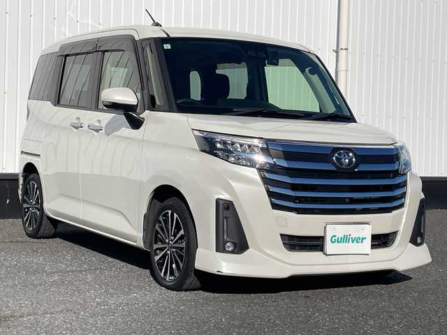 トヨタ ルーミー カスタムG－T 千葉県 2021(令3)年 2.5万km パールホワイトⅢ 純正9インチナビ/(AM/FM/BT/フルセグTV/SD)/全周囲カメラ/前後ドライブレコーダー/衝突被害軽減システム/車線逸脱警報/追従式クルーズコントロール/両側パワースライドドア/横滑り防止装置/ETC/アイドリングストップ/LEDヘッドライト/フォグランプ/オートライト/ウィンカーミラー/電動格納ミラー/純正15インチAW/シートヒーター/シートリフター/プッシュスタート/スマートキー/フロアマット/スペアキー/取扱説明書/保証書