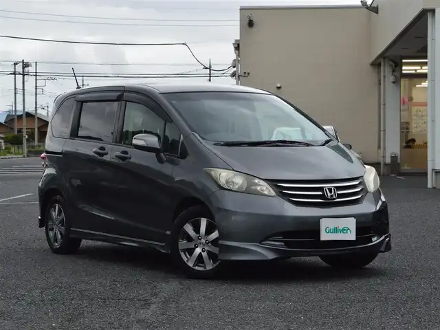 ホンダ フリード Gエアロ ジャストセレクション 栃木県 2009(平21)年 14.8万km ポリッシュドメタルメタリック ディーラー点検記録簿/[H22.23.25.27.29]/純正ナビ/[ワンセグ/CD/DVD/AM/FM]/ETC/オートライト/ドライブレコーダー前後/ステアスイッチ/電動格納ミラー/ドアバイザー/スペアキー×1/取扱説明書/保証書/記録簿/[H30.R2.4.6]