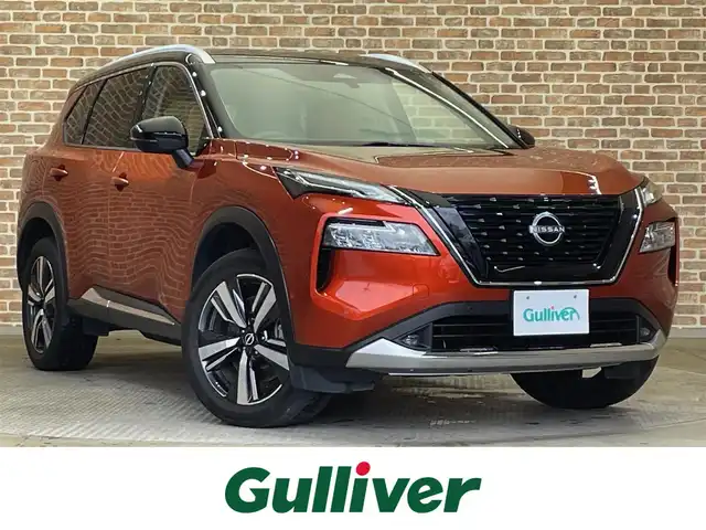 日産 エクストレイル G e－4ORCE 岩手県 2022(令4)年 1.7万km オレンジⅡ サンライズオレンジ / スーパーブラック２トーン/４WD/オプションルーフレール/オプションナッパレザーシート/ヘッドアップディスプレイ/プロパイロットパーキング/アラウンドビューモニター/エマージェンシーブレーキ/プロパイロット/レーンアシスト/踏み間違い衝突防止アシスト/ヒルディセントコントロール/ハイビームアシスト/ドライブモードセレクター/インテリジェントルームミラー/AC100V1500Wコンセント/ワイヤレス充電器/パワーシート/シートヒーター/ステアリングヒーター/12.3型ナビ/（USB/Bluetooth/フルセグ/AppleCarPlay/AndroidAuto）/ ETC2.0/LEDヘッドライト/純正19インチアルミホイール