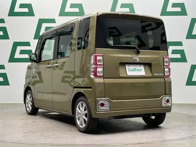 ダイハツ ウェイク L SA Ⅲ 鹿児島県 2020(令2)年 3.6万km オフビートカーキM 純正ナビ　(フルセグＴＶ/Bluetooth/AM・FM)　/バックカメラ　/両側パワースライドドア　/衝突軽減ブレーキ　/横滑り防止装置　/後方コーナーセンサー　/アイドリングストップ　/オートチックハイビーム　/純正アルミホイール　/電格ミラー　/ドアバイザー/スマートキー/プッシュスタート