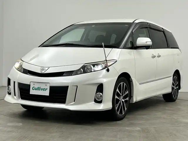 トヨタ エスティマ アエラス プレミアムエディション 三重県 2013(平25)年 2.1万km ホワイトパールクリスタルシャイン /純正ナビ//バックカメラ//パワーシート//クルーズコントロール//ETC//アイドリングストップ//ハーフレザーシート//フロアマット//スマートキー//両側パワースライドドア//オットマン//オートライト//HIDヘッドライト