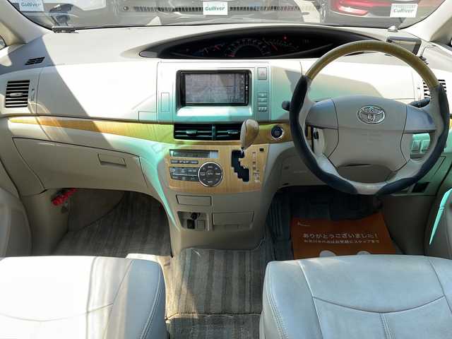 トヨタ エスティマ アエラス Gエディション 京都府 2008(平20)年 8.9万km ホワイトパールクリスタルシャイン 純正HDDナビ/（NHDA-W57G）/Bluetooth/バックカメラ/フルセグＴＶ/（走行視聴可能）/CD/DVD/SD/AUX/純正フリップダウンモニター/両側電動スライドドア/オットマン/3列シート/スマートキー/MTモード付AT/パワーステアリング/ビルトインETC/HIDヘッドライト/純正フロアマット/オートライト/ABS/盗難防止装置/スペアキー1本/シートカバー/社外19インチホイール/（ヴェネルディ）/社外サスペンション/（オーリンズ）/電動格納ミラー/取扱説明書/保証書/整備記録簿