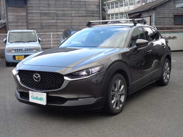 マツダ ＣＸ－３０ 20S Lパッケージ 鹿児島県 2020(令2)年 5万km チタニウムフラッシュマイカ ワンオーナー/マツダコネクトナビ/　Bluetooth DVD再生可能/　フルセグTV/アラウンドビューモニター/ホワイトレザーシート/レーダークルーズコントロール/純正ルーフキャリアー/スマートキー×2/前席パワーシート/前席シートヒーター/ハンドルヒーター/パドルシフト/ブラインドスポットモニター/新車保証書　取説有り