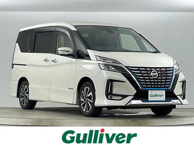 日産 セレナ e－パワー ハイウェイスター V 愛知県 2020(令2)年 4.1万km ブリリアントホワイトパール 禁煙車/純正10インチナビ/（CD/DVD/Blu-ray/フルセグTV/Bluetooth）/全方位カメラ/エマージェンシーブレーキ/セーフティシールドスイッチ/ブラインドスポットモニター/クルーズコントロール/クリアランスソナー/ETC/前後ドライブレコーダー/両側パワースライドドア/純正16インチアルミホイール/純正フロアマット/スマートキー/横滑り防止装置/プッシュスタート