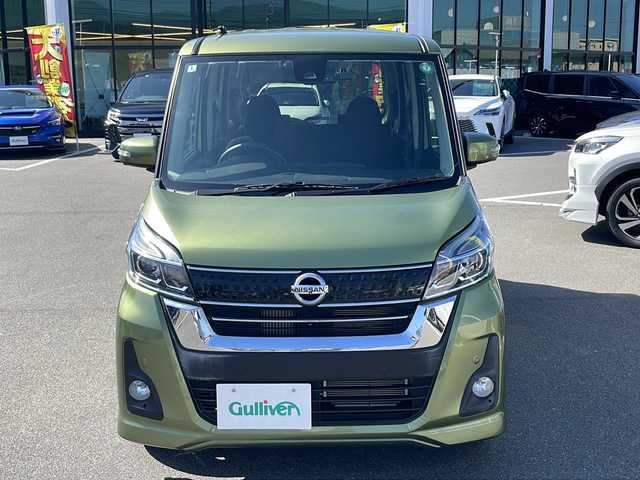 日産 デイズ ルークス ハイウェイスター Xターボ 長野県 2020(令2)年 0.6万km プレミアムオリーブメタリック ターボ/インテリジェントエマージェンシーブレーキ/車線逸脱警報/踏み間違い衝突防止アシスト/ハイビームアシスト/コーナーセンサー/アラウンドビューモニター/純正ナビ【MM319D-W】/(CD/DVD/フルセグTV/BT)/ドライブレコーダー/ETC/片側パワースライドドア/革巻きステアリング/ステアリングスイッチ/LEDヘッドライト/フォグランプ/オートライト/スマートキー/Pスタート/電動格納ミラー/ナノイー付リアリーシングファン/サンシェード（後席）/純正フロアマット/純正14インチAW