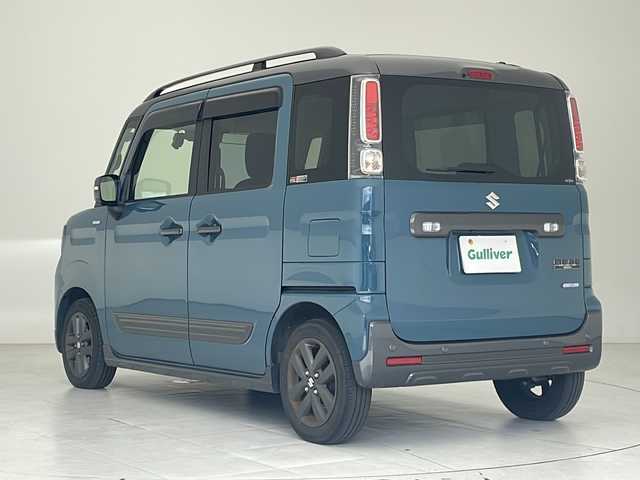 スズキ スペーシア ギア HYBRID XZターボ 沖縄県 2023(令5)年 5.8万km デニムブルー ガンメタリック 2トーン 純正9インチナビ（MOP）/　BT/USB/AM/FM/フルセグ/全方位カメラ/ACパワープラグ　100V仕様（MOP)/ビルトインETC/前後ドライブレコーダー360°（HDR361GW）/両側パワースライドドア/デュアルセンサーブレーキサポート/レーンキープアシスト/コーナーセンサー/オートマチックハイビーム/アイドリングストップ/ヘッドアップディスプレイ/前席シートヒーター/オートライト　/LEDヘッドライト/純正14インチAW/純正フロアマット/プッシュスタート/スマートキ―/スペアキー/保証書