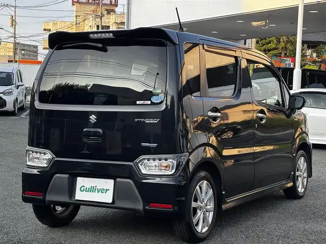 スズキ ワゴンＲ スティングレー HYBRID X 熊本県 2017(平29)年 8.3万km ブルーイッシュブラックパール3 純正ナビ/【フルセグ/CD/DVD/Bluetooth/AUX】/全方位モニター/デュアルカメラブレーキサポート/車線逸脱警報/ヘッドアップディスプレイ/革巻きステアリング/ステアリングリモコン/シートヒーター/オートLEDヘッドライト/フォグランプ/純正14インチアルミホイール/ビルトインETC/アイドリングストップ/純正ドアバイザー