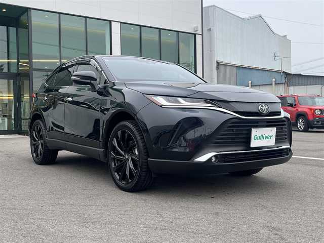 トヨタ ハリアー G 愛媛県 2023(令5)年 0.4万km プレシャスブラックパール ワンオーナー/純正メーカーナビ（AM/FM/USB/TV/Bluetooth）/バックカメラ/ETC2.0/クルーズコントロール/オートライト/オートハイビーム/パワーバックドア/コーナーセンサー/横滑り防止装置/ステアリングスイッチ/パワーシート/純正アルミホイール/AAC
