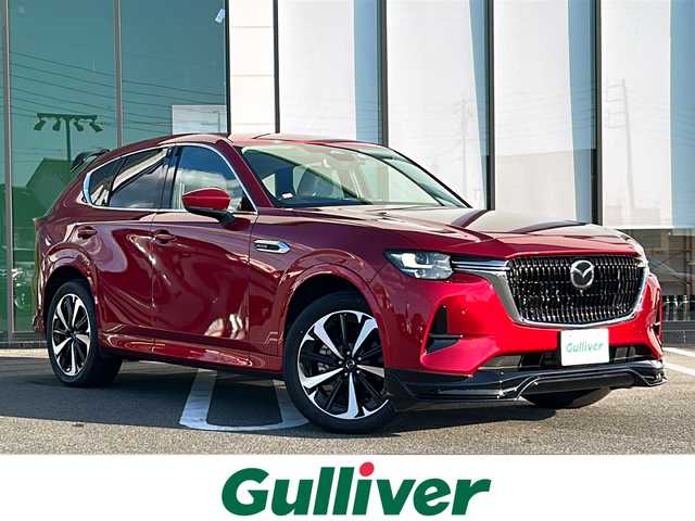 マツダ ＣＸ－６０ XD HV プレミアムモダン 岐阜県 2023(令5)年 2.4万km 赤 登録時走行距離23554km/純正ディスプレイオーディオ/プッシュスタート/スマートキー/ターボ/スペアキー/クルーズコントロール/ETC/サンルーフ/レザーシート/シートヒーター/シートクーラー/純正アルミホイール/レーンキープアシスト/オートライト/オートマチックハイビーム/LEDヘッドライト/電動リヤゲート/衝突被害軽減システム/ステアリングヒーター/純正ドライブレコーダー/パワーシート/AUTO EXE　リヤスポイラー/４WD/AUTO EXE　4本だしマフラー/AUTO EXEフロントアンダースポイラー/Blutooth/フルセグ