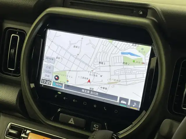 スズキ ハスラー タフワイルド 埼玉県 2024(令6)年 0.1千km ブルーイッシュブラックパール3 届出済未使用車　純正９インチディスプレイオーディオ　全方位モニター　セーフティサポート　レーダークルーズコントロール　ＤＶＤ再生　純正アルミホイール　オートライト　ＬＥＤヘッドライト　地デジフルセグ