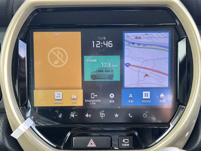 スズキ ハスラー HYBRID G 福岡県 2024(令6)年 0.4万km クールカーキパールメタリック/ソフトベージュメタリック 純正9インチナビ /（Bカメラ、TV、Bluetooth、CD、DVD、AM、FM、USB)/AppleCarPlay/AndroidAuto/全方位カメラ /レーダークルーズコントロール /シートヒーター /LEDヘッドライト /フルセグTV /車線逸脱警報 /ヘッドライトレベライザー/電格ミラー/ステアリングスイッチ