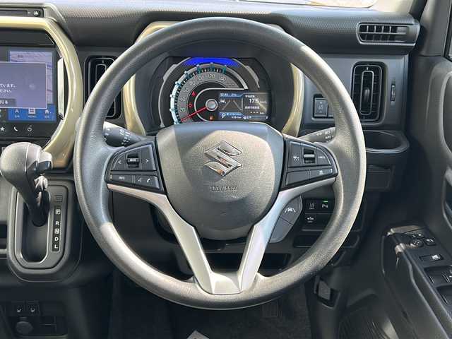 スズキ ハスラー HYBRID G 福岡県 2024(令6)年 0.4万km クールカーキパールメタリック/ソフトベージュメタリック 純正9インチナビ /（Bカメラ、TV、Bluetooth、CD、DVD、AM、FM、USB)/AppleCarPlay/AndroidAuto/全方位カメラ /レーダークルーズコントロール /シートヒーター /LEDヘッドライト /フルセグTV /車線逸脱警報 /ヘッドライトレベライザー/電格ミラー/ステアリングスイッチ