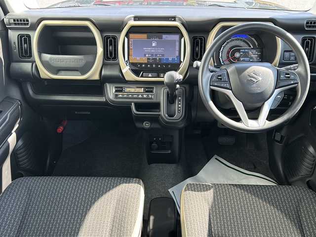 スズキ ハスラー HYBRID G 福岡県 2024(令6)年 0.4万km クールカーキパールメタリック/ソフトベージュメタリック 純正9インチナビ /（Bカメラ、TV、Bluetooth、CD、DVD、AM、FM、USB)/AppleCarPlay/AndroidAuto/全方位カメラ /レーダークルーズコントロール /シートヒーター /LEDヘッドライト /フルセグTV /車線逸脱警報 /ヘッドライトレベライザー/電格ミラー/ステアリングスイッチ