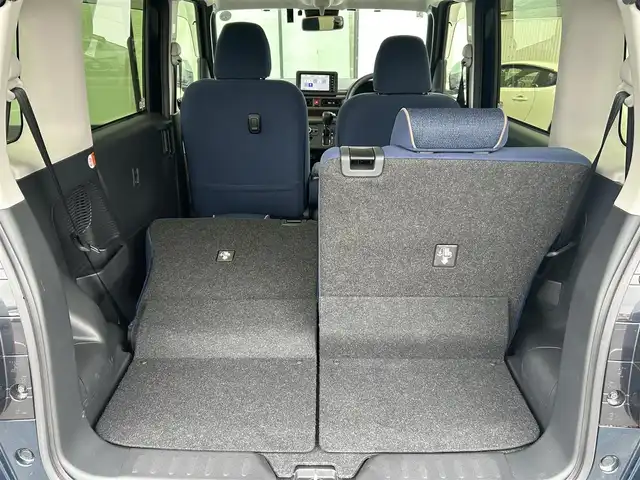 ダイハツ ムーヴ キャンバス セオリー G 香川県 2024(令6)年 0.7万km レーザーブルークリスタルシャイン 社外7インチSDナビ/→フルセグ/CD/DVD/Bluetooth/バックカメラ/スマートアシスト/・衝突警報/衝突回避支援ブレーキ/・ブレーキ制御付誤発進抑制機能/・車線逸脱警報/抑制機能/・ふらつき警報/・路側逸脱警報機能/・アダプティブドライビングビーム/・オートハイビーム/両側パワースライドドア/前席シートヒーター/LEDヘッドライト/LEDフォグランプ/電子パーキングブレーキ/オートブレーキホールド/ホッとカップホルダー/置きラクボックス/本革ステアリング/ステアリングリモコン/アイドリングストップ/プッシュスタート/スマートキー