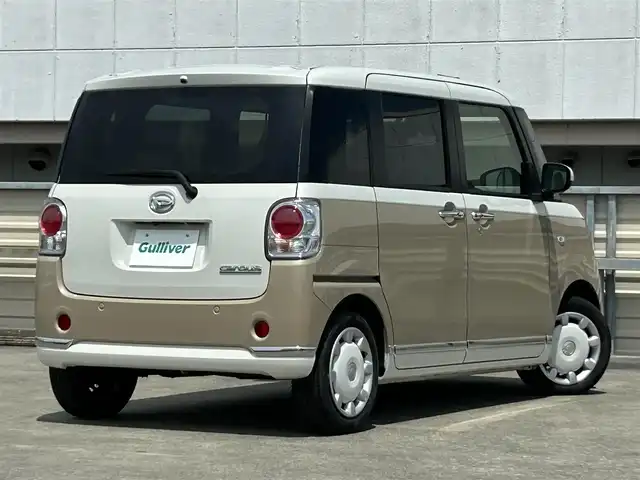 ダイハツ ムーヴ キャンバス 静岡県 2021(令3)年 7.1万km パールホワイトⅢ/ナチュラルベージュマイカメタリック 2トーン 社外SDナビ/・CD/Bluetooth/全周囲カメラ/ETC/両側パワースライドドア/ステアリングスイッチ/オートライト/D席シートヒーター/スマートキー/・プッシュスタート/LEDヘッドライト/・フォグランプ/電動格納ミラー/フロアマット