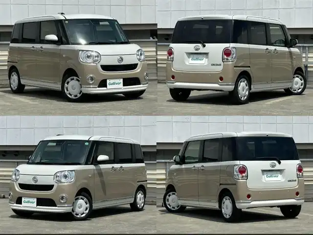 ダイハツ ムーヴ キャンバス 静岡県 2021(令3)年 7.1万km パールホワイトⅢ/ナチュラルベージュマイカメタリック 2トーン 社外SDナビ/・CD/Bluetooth/全周囲カメラ/ETC/両側パワースライドドア/ステアリングスイッチ/オートライト/D席シートヒーター/スマートキー/・プッシュスタート/LEDヘッドライト/・フォグランプ/電動格納ミラー/フロアマット
