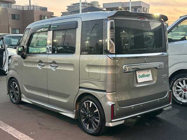 スズキ スペーシア カスタム HYBRID XS ターボ 静岡県 2019(平31)年 6万km スチールシルバーM ターボ/純正8インチメモリナビ・フルセグTV/全方位カメラ/スマートキー/純正LEDヘッドライト/コーナーセンサー/ハーフレザーシート/シートヒーター/ETC/両側パワースライドドア/禁煙車/パドルシフト/後席サンシェード/リアテーブル