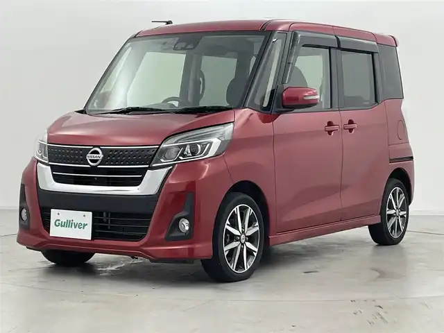 日産 デイズ ルークス ハイウェイスターX Gパッケージ 群馬県 2017(平29)年 4.9万km スパークリングレッドM 純正ナビ(MM317D-W)/AM/FM/CD/DVD/BT/フルセグ/社外フリップダウンモニター/アラウンドビューモニター/両側パワースライドドア/ETC/前方ドライブレコーダー/エマージェンシーブレーキ/踏み間違い衝突防止アシスト/アイドリングストップ/ハイビームアシスト/LEDヘッドライト/スマートキー/プッシュスタート