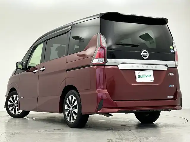 日産 セレナ ハイウェイスター G プロパイロットED 愛知県 2016(平28)年 5.9万km マルーンレッド 2トーン 純正９型ナビ/・CD/・DVD/・Bluetooth/・Blu-ray/後席モニター/全周囲カメラ/プロパイロット/両側パワースライドドア/パーキングアシスト/コーナーセンサー/衝突軽減ブレーキ/ふらつき警告/ABS/横滑り防止装置/ビルドインＥＴＣ/前後ドライブレコーダー/オートライト/LEDヘッドライト/パワーステアリング/パワーウィンドウ/純正アルミホイール/純正フロアマット/ダブルエアバック/サイドエアバック