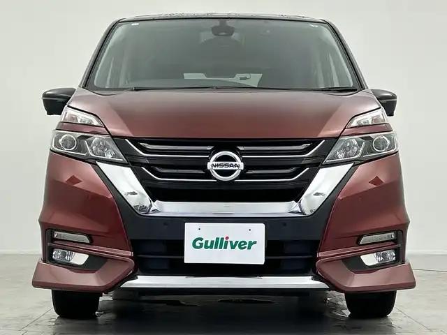 日産 セレナ ハイウェイスター G プロパイロットED 愛知県 2016(平28)年 5.9万km マルーンレッド 2トーン 純正９型ナビ/・CD/・DVD/・Bluetooth/・Blu-ray/後席モニター/全周囲カメラ/プロパイロット/両側パワースライドドア/パーキングアシスト/コーナーセンサー/衝突軽減ブレーキ/ふらつき警告/ABS/横滑り防止装置/ビルドインＥＴＣ/前後ドライブレコーダー/オートライト/LEDヘッドライト/パワーステアリング/パワーウィンドウ/純正アルミホイール/純正フロアマット/ダブルエアバック/サイドエアバック