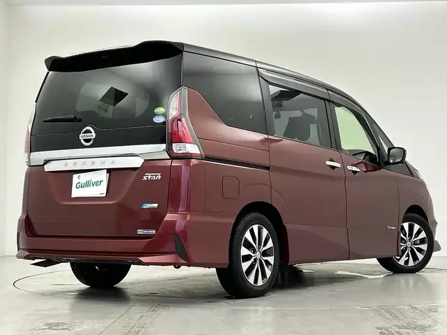 日産 セレナ ハイウェイスター G プロパイロットED 愛知県 2016(平28)年 5.9万km マルーンレッド 2トーン 純正９型ナビ/・CD/・DVD/・Bluetooth/・Blu-ray/後席モニター/全周囲カメラ/プロパイロット/両側パワースライドドア/パーキングアシスト/コーナーセンサー/衝突軽減ブレーキ/ふらつき警告/ABS/横滑り防止装置/ビルドインＥＴＣ/前後ドライブレコーダー/オートライト/LEDヘッドライト/パワーステアリング/パワーウィンドウ/純正アルミホイール/純正フロアマット/ダブルエアバック/サイドエアバック