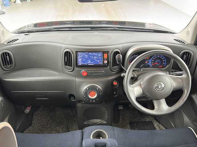日産 キューブ 15X インディゴ+プラズマ 愛知県 2012(平24)年 10.1万km サファイアブラック 純正SDナビ【CD DVD SD　フルセグTV 品番：MM312D-W】/ビルトインETC /バックカメラ/スマートキー【スペア1本】/ヘッドライトレベライザー/純正フロアマット/純正ドアバイザー