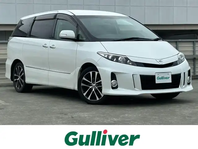 トヨタ エスティマ アエラス プレミアムエディション 静岡県 2014(平26)年 4.2万km ホワイトパールクリスタルシャイン 純正ナビ/フリップダウンモニター/バックカメラ/純正ビルトインETC/クルーズコントロール/両側パワースライドドア/純正18AW　/オートライト　/HIDライト　/スマートキー　/フルセグTV/Bluetooth/ABS/パワーシートD＋N