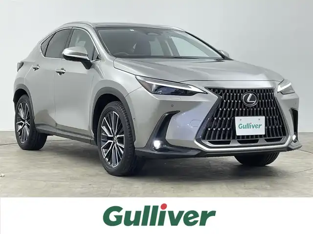 レクサス ＮＸ 350h バージョンL 千葉県 2023(令5)年 2万km ソニックチタニウム 登録時走行距離：19558km/禁煙車/パノラマサンルーフ　/全方位カメラ　/ビルトインＥＴＣ2.0　/ＬＥＸＵＳチームメイト　/ヘッドアップディスプレイ　/LEXUSセーフティセンス/レーダークルーズコントロール　　/ブラインドスポットモニター　/シートベンチレーション＆ヒーター/黒本革シート/電子インナーミラー/純正14型ディスプレイオーディオplus/CD＆DVDデッキ/Bluetooth＆フルセグTV＆AM＆FM/3眼LEDヘッドアップディスプレイ/前席パワーシート（運転席メモリー付き）/電動バックドア/アイドリングストップ/ウィンカーミラー/プッシュスタート/パドルシフト