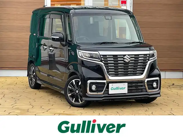 スズキ スペーシア カスタム HYBRID XS ターボ 宮崎県 2018(平30)年 3.8万km ブルーイッシュブラックパール3 メモリナビ/フルセグテレビ/バックカメラ/両側パワースライドドア/クルーズコントロール/ETC/衝突軽減ブレーキ/レーンキープ/LEDライト/ハーフレザーシート/シートヒーター