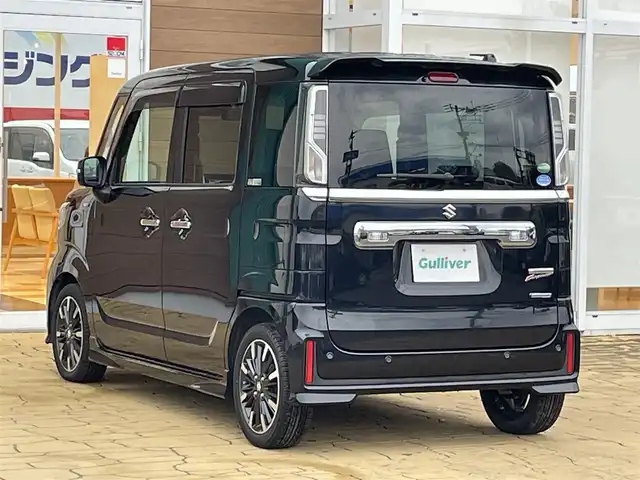 スズキ スペーシア カスタム HYBRID XS ターボ 宮崎県 2018(平30)年 3.8万km ブルーイッシュブラックパール3 メモリナビ/フルセグテレビ/バックカメラ/両側パワースライドドア/クルーズコントロール/ETC/衝突軽減ブレーキ/レーンキープ/LEDライト/ハーフレザーシート/シートヒーター