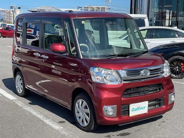 ダイハツ タント X ターボ SAⅢ 長崎県 2016(平28)年 4.1万km ファイアークォーツレッドM 純正SDナビ/CD/DVD/BT/フルセグTV/バックカメラ/左側パワースライドドア/スマートアシストIII/D席シートヒーター/オートマチックハイビーム/LEDヘッドライト/ナビ連動ドライブレコーダー/フォグランプ/ステアリングスイッチ/ETC