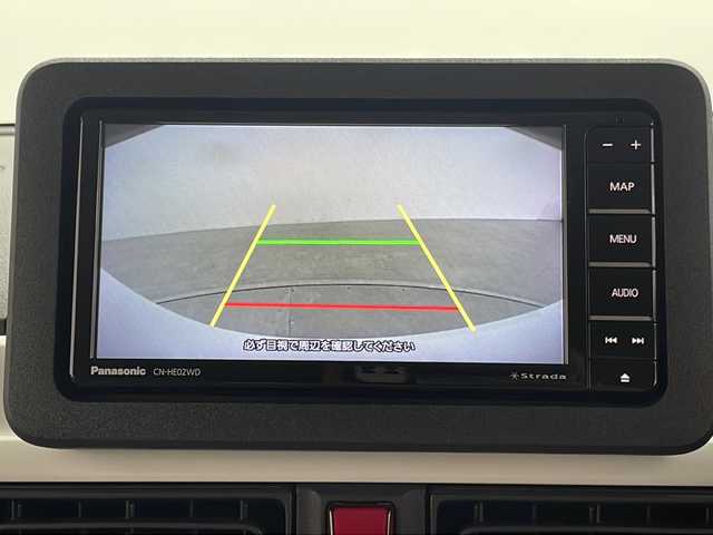 ダイハツ ムーヴ キャンバス ストライプス G 群馬県 2024(令6)年 0.3万km シャイニングホワイトパール/レイクブルーメタリック ナビ　バックカメラ　衝突被害軽減ブレーキ　両側電動スライドドア　カップヒーター　アイドリングストップ　ウェルカムオープン機能　シートヒーター　ステアリングリモコン　電動パーキングブレーキ　禁煙車