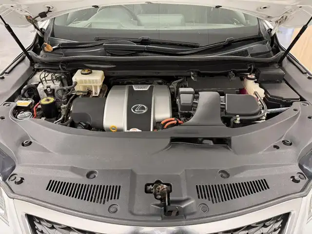 レクサス ＲＸ 450h Fスポーツ 三重県 2018(平30)年 6.1万km ホワイトノーヴァガラスフレーク ハイブリッド/FF/MTモード付フロアCVT/12.3インチナビ（AM/FM/CD/DVD/Blu-ray/SDREC/SD/USB/Bluetooth/AUX/TV）/パノラミックビューモニター/マークレビンソン プレミアムサラウンドサウンドシステム/TRDエアロ（F/S/R下）/ETC2.0/LEXUS Safety System＋/●プリクラッシュセーフティ/●レーンキーピングアシスト/●レーダークルコン（全車速追従機能付）/●アダプティブハイビームシステム/・ブラインドスポットモニター＆リヤクロストラフィックアラート・オートブレーキ/・先行車発進告知機能/など/装備/・セミアニリン本革シート（黒）/・電動ランバーサポート付10wayパワーシート（Dメモリー付/N）/・シートヒーター＆ベンチレーション（D/N）/・ステアリングヒーター/・ハンズフリーパワーバックドア/・AC100Vコンセント（100W）/・カラーヘッドアップディスプレイ/・3眼フルLEDヘッドランプ/・パドルシフト/・左右独立オートエアコン/・電動チルト&テレスコピックステアリング/・ステアリングスイッチ/・純正20inAW/・スマートキーx1/・保/取/ナビ取/など