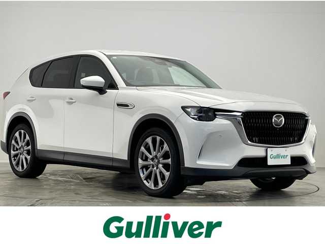 マツダ ＣＸ－６０ 25S Lパッケージ 滋賀県 2023(令5)年 1万km ロジウムホワイトプレミアムメタリック 純正12.3インチナビ/・FM/AM/・Bluetooth/・フルセグTV/・HDMI/・USB/全方位カメラ/電動パーキングブレーキ/オートホールドブレーキ/前席パワーシート/前席シートヒーター/追従クルーズコントロール/前後コーナーセンサー/ステアリングスイッチ/オートハイビーム/ステアリングヒーター/革巻きステアリング/ダウンヒルアシスト/パワーバックドア