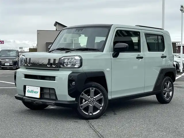 ダイハツ タフト G ダーククロムベンチャー 奈良県 2025(令7)年 0.4万km セラミックグリーンM Panasonicナビ(CN-HE02WD)/（フルセグ/BT/CD/DVD)/スカイフィールトップ/レーダークルーズコントロール/全方位モニター/前後コーナーセンサー/衝突軽減システム/レーンキープアシスト/前席シートヒーター/オートライト/電動格納ミラー/純正15インチＡＷ/保証書/取り扱い説明書/スペアキーＸ１