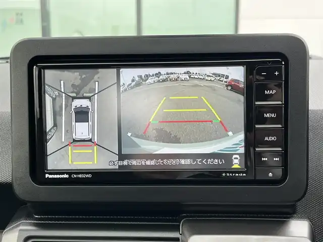 ダイハツ タフト G ダーククロムベンチャー 奈良県 2025(令7)年 0.4万km セラミックグリーンM Panasonicナビ(CN-HE02WD)/（フルセグ/BT/CD/DVD)/スカイフィールトップ/レーダークルーズコントロール/全方位モニター/前後コーナーセンサー/衝突軽減システム/レーンキープアシスト/前席シートヒーター/オートライト/電動格納ミラー/純正15インチＡＷ/保証書/取り扱い説明書/スペアキーＸ１
