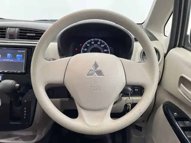 三菱 ｅＫワゴン E 栃木県 2018(平30)年 2.1万km スターリングシルバーM 社外ナビ(CN-E300D)/(ワンセグTV・Bluetooth・CD)/バックカメラ/運転席シートヒーター/禁煙車/フロアマット/ドアバイザー/リモコンキー/スペアキー/ヘッドライトレベライザー/電動格納ミラー
