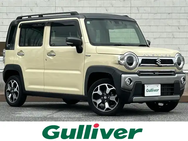 スズキ ハスラー Jスタイル 滋賀県 2021(令3)年 5万km シフォンアイボリーメタリック/ガンメタリック2トーン 9インチ純正ナビ/（FM/AM/CD/DVD/フルセグ/Bluetooth）/ETC/ドライブレコーダー/全方位モニター/バックカメラ/デュアルカメラブレーキサポート/レーンキープアシスト	/コーナー・バックセンサー（ソナー）	/標識検知機能	/運転席・助手席シートヒーター/ルーフレール/電動格納ミラー/アイドリングストップ/革巻きステアリング/ステアリングスイッチ/オートライト/LEDヘッドライト/フロントフォグ/フルオートエアコン/プッシュスタート/スマートキー/スペアキー/純正フロアマット/ドアバイザー