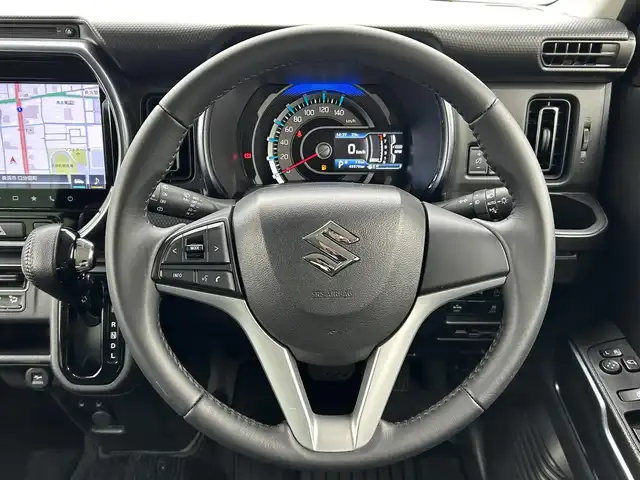 スズキ ハスラー Jスタイル 滋賀県 2021(令3)年 5万km シフォンアイボリーメタリック/ガンメタリック2トーン 9インチ純正ナビ/（FM/AM/CD/DVD/フルセグ/Bluetooth）/ETC/ドライブレコーダー/全方位モニター/バックカメラ/デュアルカメラブレーキサポート/レーンキープアシスト	/コーナー・バックセンサー（ソナー）	/標識検知機能	/運転席・助手席シートヒーター/ルーフレール/電動格納ミラー/アイドリングストップ/革巻きステアリング/ステアリングスイッチ/オートライト/LEDヘッドライト/フロントフォグ/フルオートエアコン/プッシュスタート/スマートキー/スペアキー/純正フロアマット/ドアバイザー