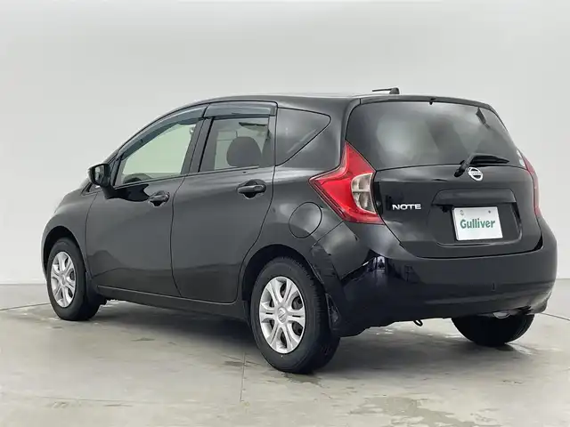 日産 ノート X 富山県 2015(平27)年 5.7万km 黒 純正ナビ/ワンセグTV/バックカメラ/衝突軽減ブレーキ/横滑り防止装置/ABS/ETC/社外AW付サマータイヤ車載/前方ドライブレコーダー/鉄チンホイール/ハロゲンヘッドライト/スマートキー/スペアキー1本/プッシュスタート/取扱説明書/保証書