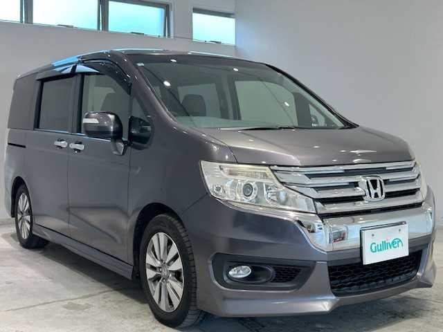 ホンダ ステップワゴン スパーダ Z 宮城県 2014(平26)年 9.6万km モダンスティールM １オーナー/両側電動スライドドア/９型純正ナビ/Bluetooth/フルセグTV/CD/DVD/ETC/バックカメラ/クルコン/パドルシフト/スマートキー/スペアキー/オートエアコン/オートライト/電動格納ミラー