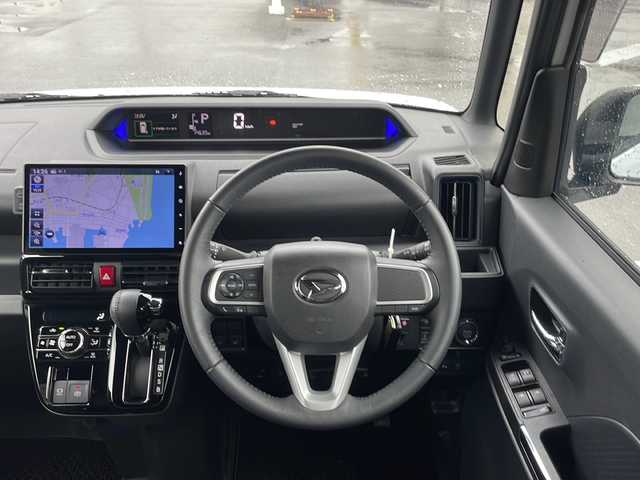 ダイハツ タント カスタム RS 山口県 2023(令5)年 1.5万km シャイニングホワイトパール 純正10インチメモリーナビ【NMZN-Z72DS】/・フルセグテレビ(走行中視聴可能)/・CD/DVD/Bluetooth/・HDMI/AM/FM/iPod/USB/バックカメラ/ETC/前方ドライブレコーダー/両側パワースライドドア/プッシュスタート/スマートキー/シートヒーター（運転席＋助手席）/電動パーキングブレーキ/シガーソケット/スマートアシスト/・衝突回避支援ブレーキ機能/・衝突警報機能/・ブレーキ制御付誤発進抑制機能/・車線逸脱抑制制御機能/・車線逸脱警報機能/・路側逸脱警報機能/・ふらつき警報/・認識支援/・先行車発進お知らせ機能/・アダプティブドライビングビーム/・サイドビューランプ/純正LEDヘッドライト/純正15インチAW