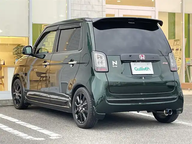 ホンダ Ｎ ＯＮＥ RS 宮崎県 2018(平30)年 6.4万km ブリティッシュグリーンP 純正ナビ【VXM-184VFi】/(AM.FM.Bluetooth.DVD.CD)/バックカメラ/ドライブレコーダー/パドルシフト/クルーズコントロール/オートライト/オートエアコン/横滑り防止機能/衝突軽減ブレーキ/ターボ/社外サスペンション/リアスタビライザー/ワイドトレッドスペーサー/柿本マフラー/社外スピーカー/スマートキー/スペアキー