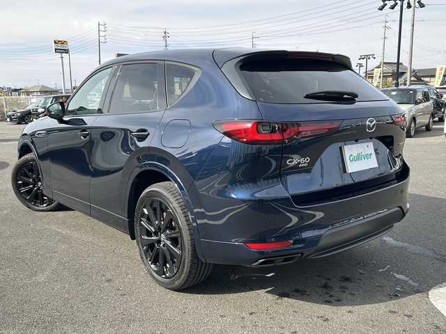 マツダ ＣＸ－６０ XD HV エクスクルーシブスポーツ 岐阜県 2023(令5)年 0.4万km ディープクリスタルブルーマイカ 登録時走行距離3772km/純正ディスプレイオーディオ/フルセグテレビ/全方位カメラ/Blue tooth/ETC2.0/ＢＯＳＥスピーカー/ターボ車/4WD/衝突被害軽減システム/コーナーセンサー前後/レーダークルーズコントロール/ＬＥＤヘッドライト/オートマチックハイビーム/オートライト/純正20アルミホイール/レザーシート/パワーシート前席（シートメモリ）/シートヒーター全席/エアシート前席/電動リアゲート/純正フロアマット/プッシュスタート/スマートキー/スペアキー1本/アイドリングストップ/パドルシフト