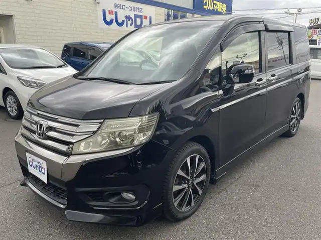 ホンダ ステップワゴン スパーダ Z クールスピリット 和歌山県 2012(平24)年 10.2万km プレミアムスパークルブラックパール (株)IDOMが運営する【じしゃロン和歌山店】の自社ローン対象車両になります。こちらは現金ご利用時の価格です。自社ローンご希望の方は別途その旨お申付け下さい。/社外ナビ/Bluetooth/テレビ/バックカメラ/フリップダウンモニター/オートライト/キセノンライト/フルフラットシート/スマートキー/両側パワースライドドア/ETC/パドルシフト/電動格納ミラー/純正アルミホイール/純正フロアマット