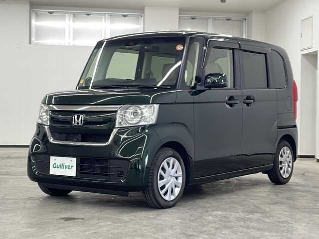 ホンダ Ｎ ＢＯＸ G L ホンダセンシング 長崎県 2020(令2)年 1.1万km ブリティッシュグリーンP 禁煙車/社外ナビ（CN-E310D）/バックカメラ/オートライト/LEDヘッドランプ/クルーズコントロール/ETC/ドライブレコーダー/衝突軽減システム/車線逸脱警告装置/ステアリングスイッチ/電格ウィンカーミラー/片側パワースライドドア/プッシュスタート/社外アルミホイールタイヤ有