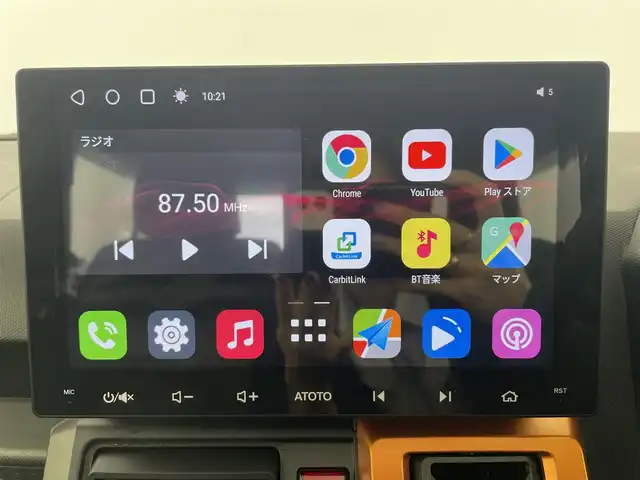 ダイハツ タフト G 富山県 2024(令6)年 0.6万km フォレストカーキメタリック 社外ディスプレイオーディオ（AM/FM/BT）/バックカメラ/ガラスルーフ/シートヒーター/衝突被害軽減システム/コーナーセンサー/横滑り防止装置/アイドリングストップ/オートLEDライト/社外アルミホイール/純正フロアマット/革巻きステアリング/ステアリングスイッチ/ドアバイザー/スマートキー