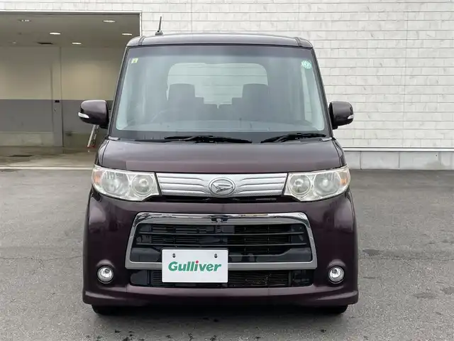 ダイハツ タント カスタム X 群馬県 2012(平24)年 6.6万km ミスティックレッドクリスタルメタリック 純正SDナビ/　　ワンセグ/CD/FM/AM/バックカメラ/左パワースライドドア/HIDヘッドライト/フォグランプ/本革巻きステアリング/スマートキー/電動格納ウィンカーミラー/純正フロアマット/純正14AW/ETC