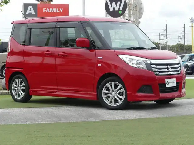 スズキ ソリオ HV MX Dカメラ ブレーキS 千葉県 2016(平28)年 5万km ファーベントレッド デュアルカメラブレーキサポート/左パワースライドドア/右イージークローザードア/クルーズコントロール/純正メモリーナビ/地デジTV/【DVD/CD再生機能　Bluetooth接続】/全方位モニター/ETC/純正15インチアルミホイル/携帯リモコン