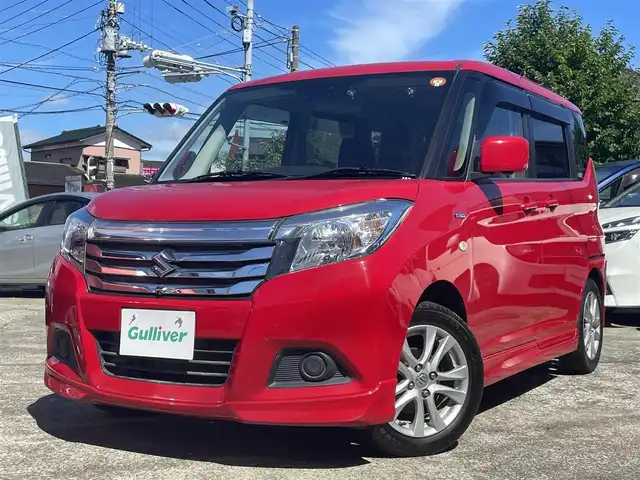 スズキ ソリオ HV MX Dカメラ ブレーキS 千葉県 2016(平28)年 5万km ファーベントレッド デュアルカメラブレーキサポート/左パワースライドドア/右イージークローザードア/クルーズコントロール/純正メモリーナビ/地デジTV/【DVD/CD再生機能　Bluetooth接続】/全方位モニター/ETC/純正15インチアルミホイル/携帯リモコン